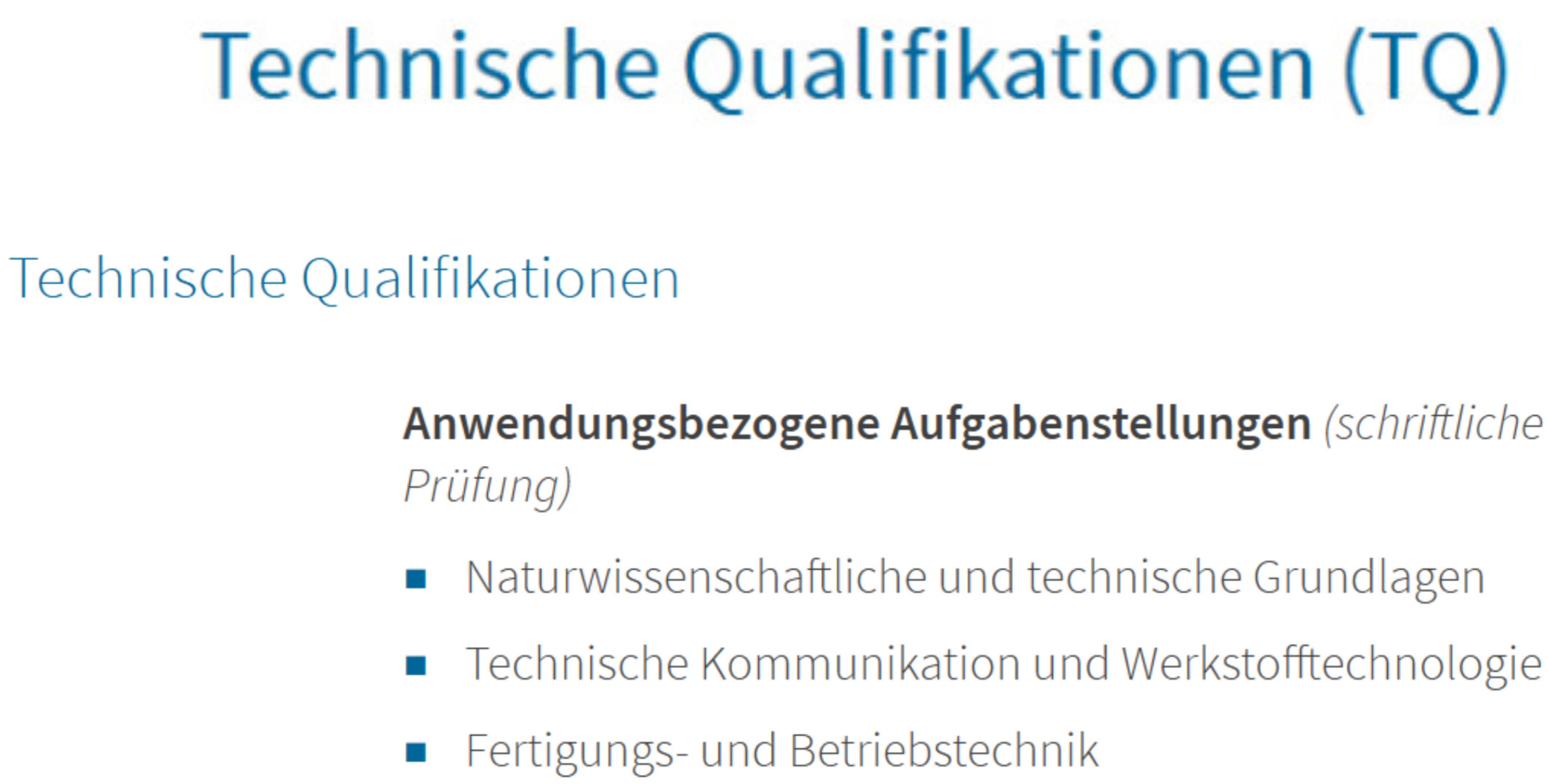 Technische Qualifikation